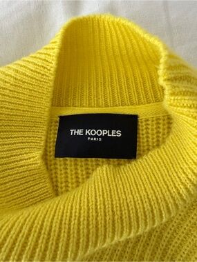 The Kooples Bright Yellow Ribbed Turtleneck Sweater